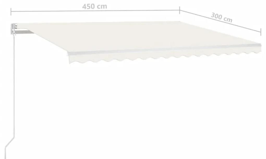 Τέντα Συρόμενη Αυτόματη με Στύλους Κρεμ 4,5 x 3 μ. - Κρεμ