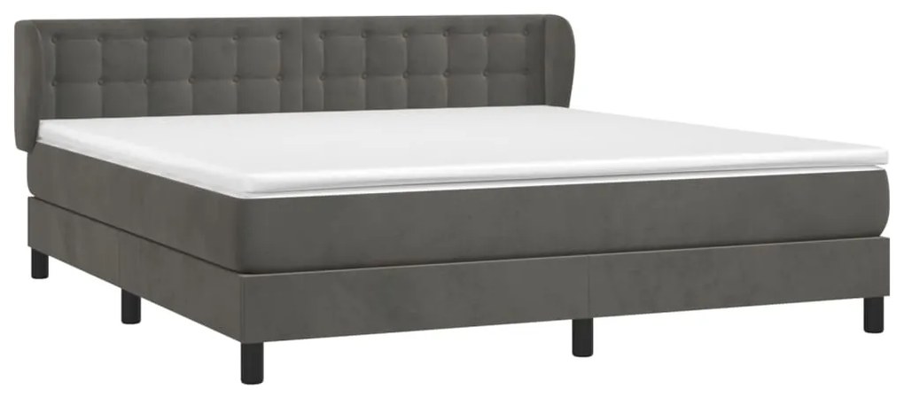 ΚΡΕΒΑΤΙ BOXSPRING ΜΕ ΣΤΡΩΜΑ ΣΚΟΥΡΟ ΓΚΡΙ 180X200 ΕΚ. ΒΕΛΟΥΔΙΝΟ 3127746