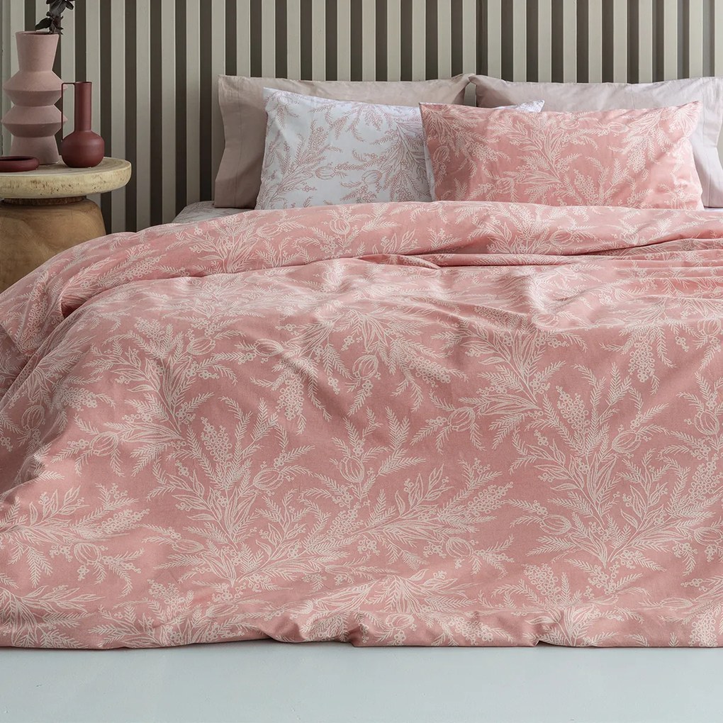 Σεντόνια Μονά (Σετ) Palamaiki Fashion FL6215 Σομόν ΜΕ ΛΑΣΤΙΧΟ 110x200+32