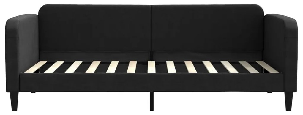 vidaXL Καναπές Κρεβάτι Συρόμενος Μαύρος 90x200 εκ. Ύφασμα &amp; Συρτάρια