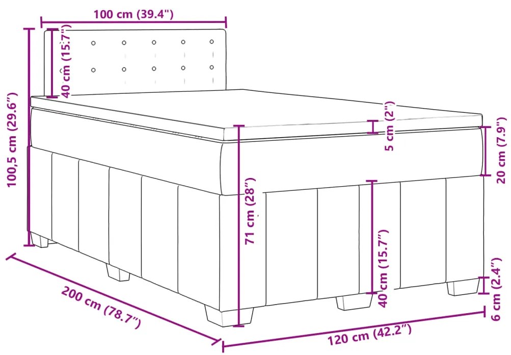 ΚΡΕΒΑΤΙ BOXSPRING ΜΕ ΣΤΡΩΜΑ ΣΚΟΥΡΟ ΚΑΦΕ 120X200 ΕΚ. ΥΦΑΣΜΑΤΙΝΟ 3287052