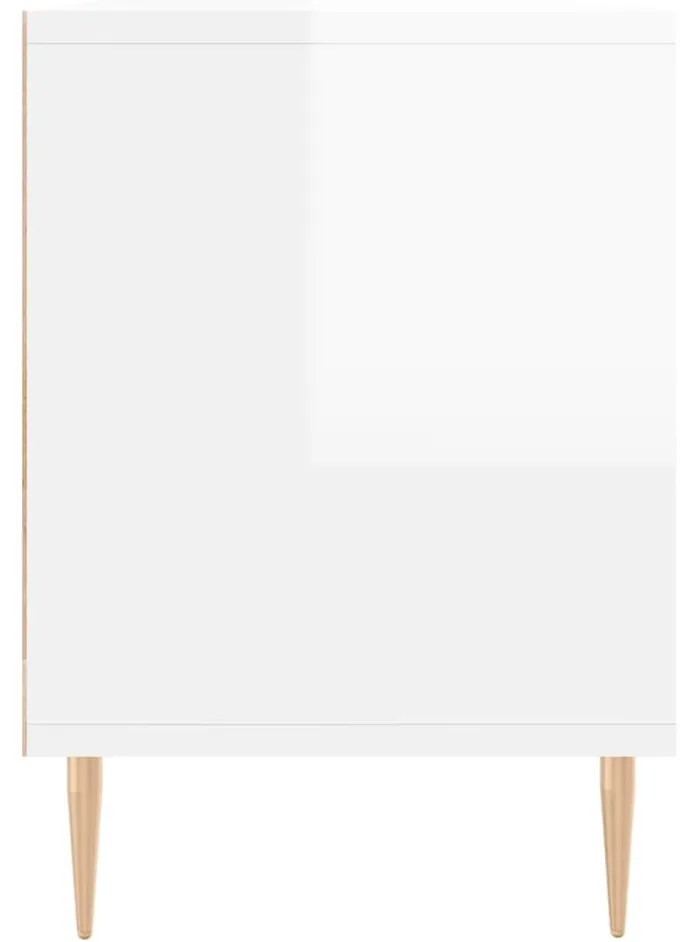 vidaXL Έπιπλο Τηλεόρασης Γυαλ. Λευκό 150x30x44,5 εκ Επεξεργασμένο Ξύλο