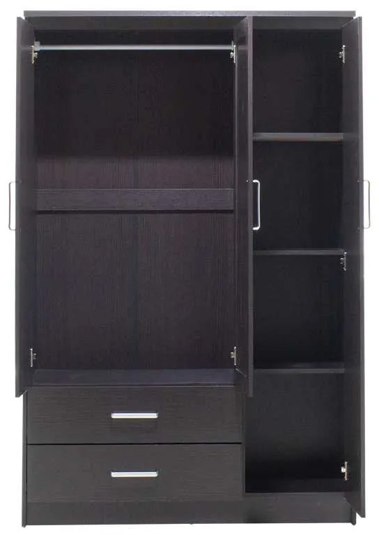 Ντουλάπα ρούχων τρίφυλλη OLYMPUS pakoworld χρώμα wenge 120x57x183εκ