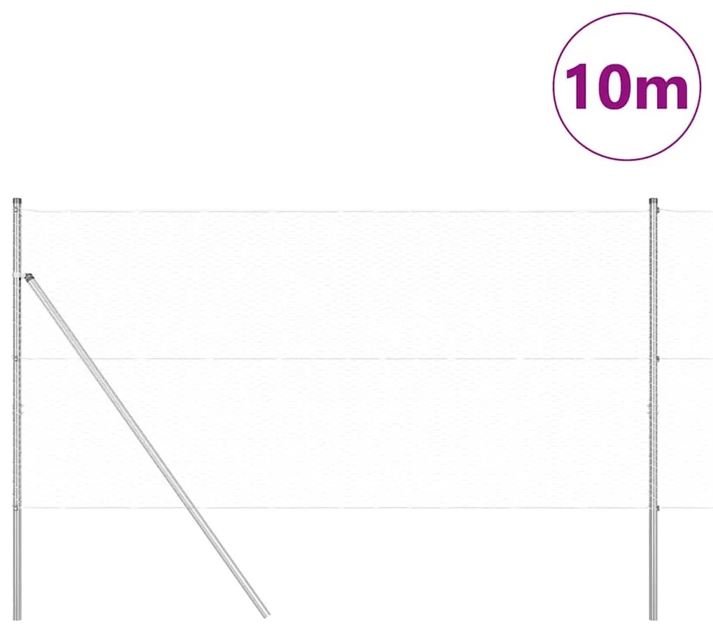 vidaXL Στύλος Περιφράξεων Ασημί 10 x 1 m (25 mm δίκτυο) Ατσάλι