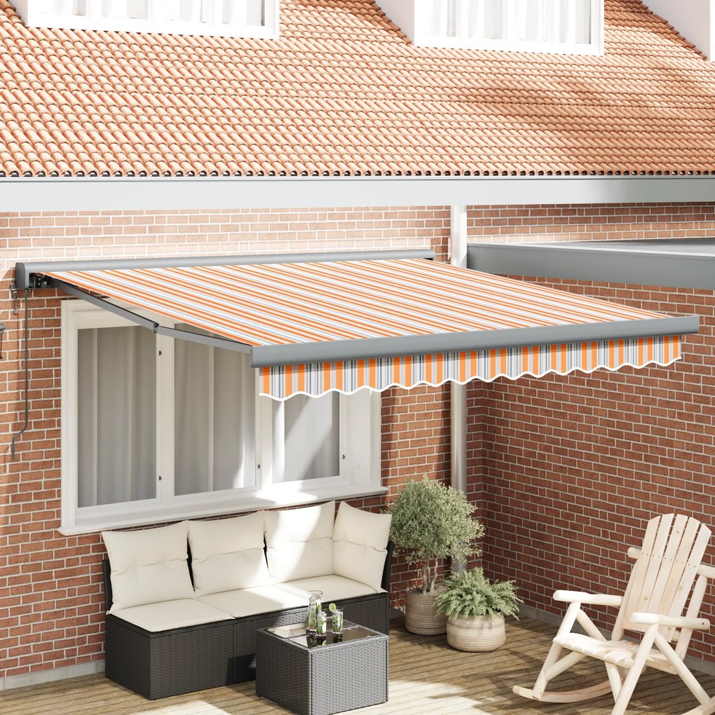 vidaXL Αυτόματη Τέντα Πολύχρωμη Ριγέ 350x250 cm