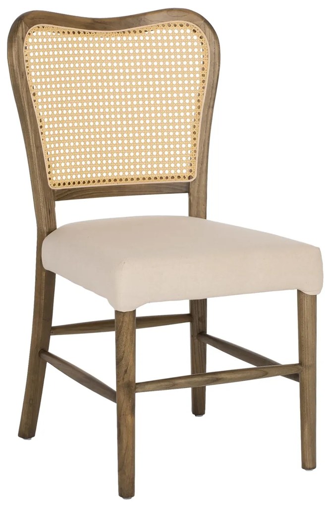 Καρέκλα C9406.04 Ξύλο Toon με Rattan και Ύφασμα 47x52x91,5Υεκ. 47x52x91.5 εκ.