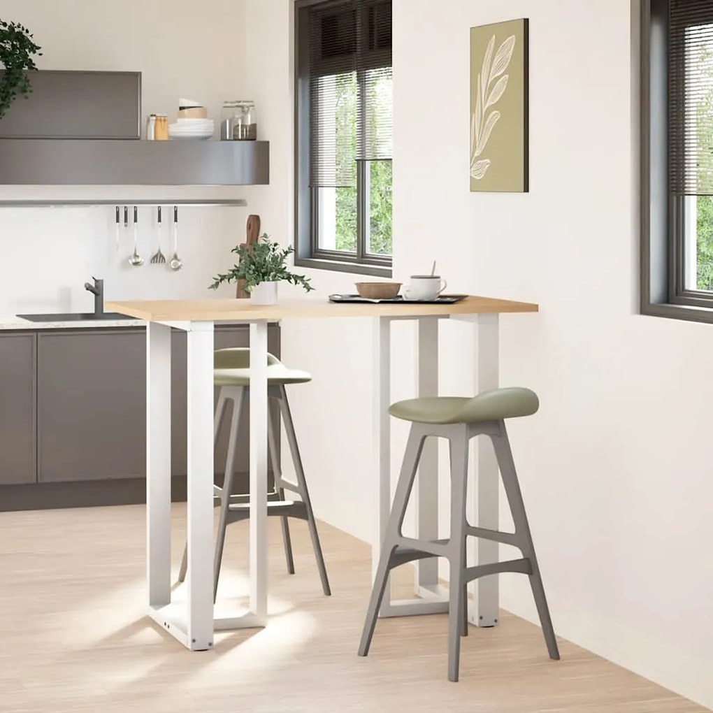 vidaXL Πόδια Τραπεζιού Μπαρ σε Σχήμα Τ, 2 τεμ. Λευκά 60x35x(110-111) εκ. Ατσάλι
