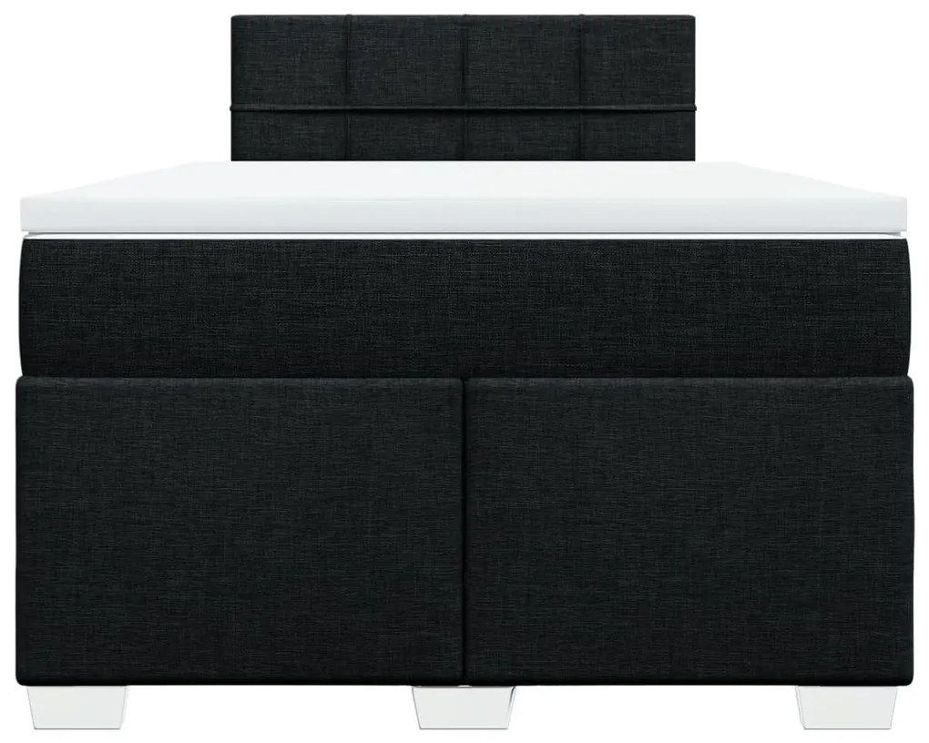 vidaXL Κρεβάτι Boxspring με Στρώμα Μαύρο 120x200 εκ. Υφασμάτινο