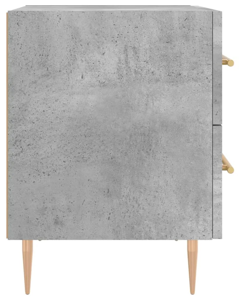 vidaXL Κομοδίνα 2 τεμ. Γκρι Σκυροδεμ. 40 x 35 x 47,5 εκ. Επεξεργ. Ξύλο