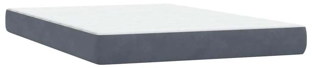 vidaXL Box Spring Κρεβάτι με στρώμα Σκούρο γκρι 140x220 cm Βελούδινο