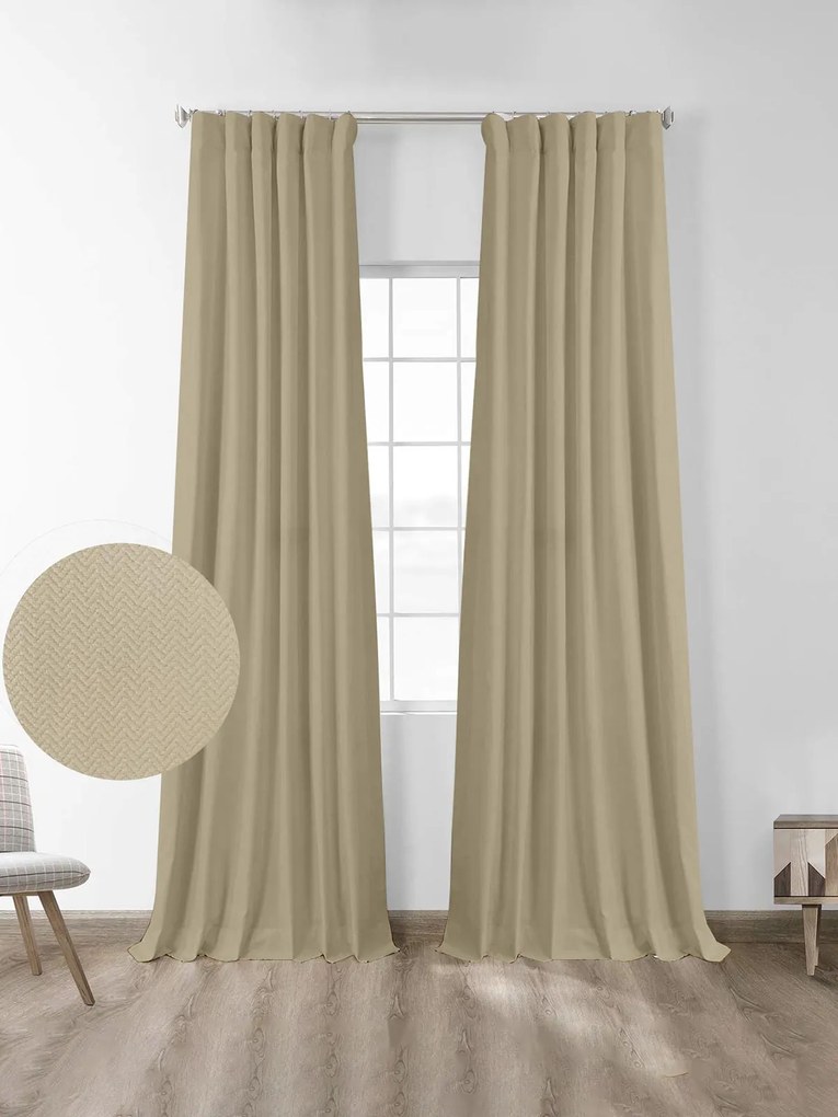 Κουρτίνα μπλακάουτ Foresta Beige 145x280 Sunshine Home 052-11-1