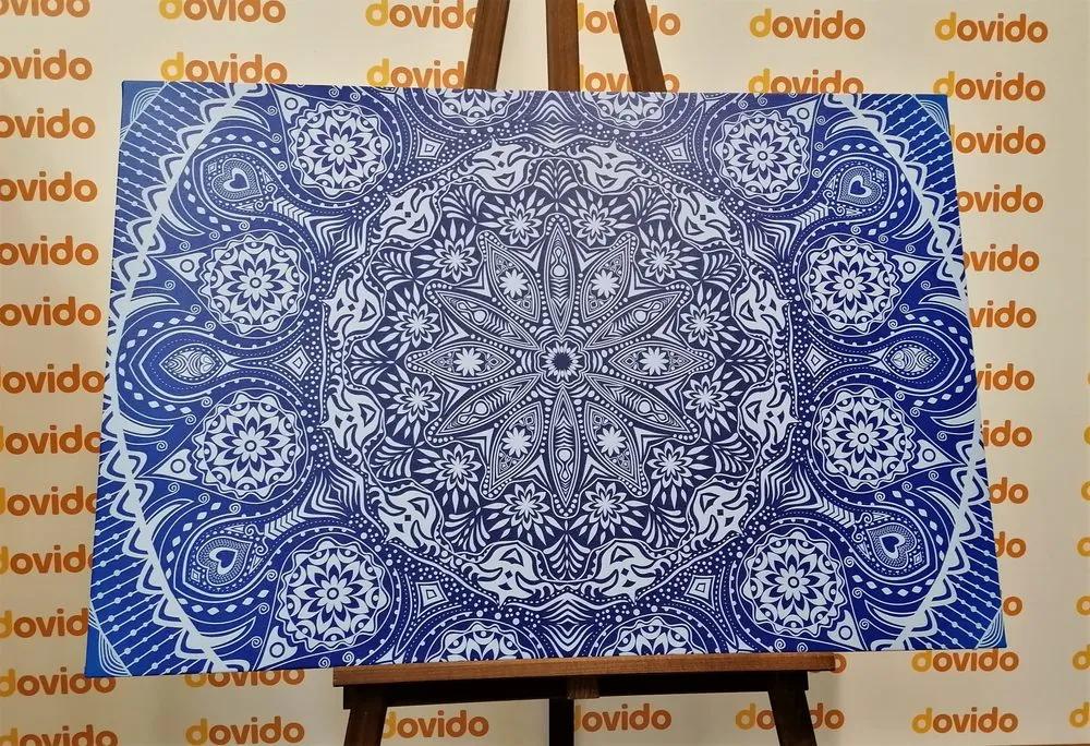 Εικόνα διακοσμητικό Mandala με δαντέλα σε μπλε - 120x80