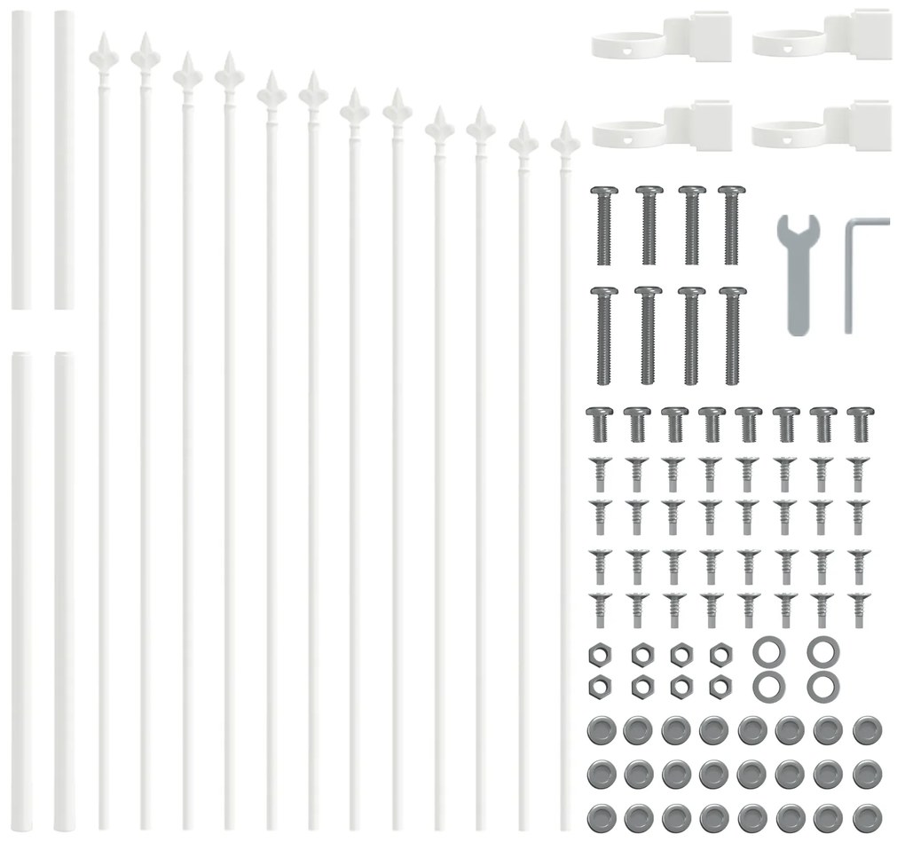 vidaXL Fence Κήπου με Θόλο Λευκό 5,1x1 μ Χάλυβας