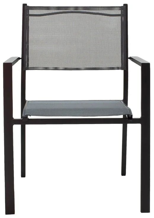 Καρέκλα - Πολυθρόνα Moly αλουμίνιο μαύρο textilene ανθρακί 61x87.5x56.5 εκ.