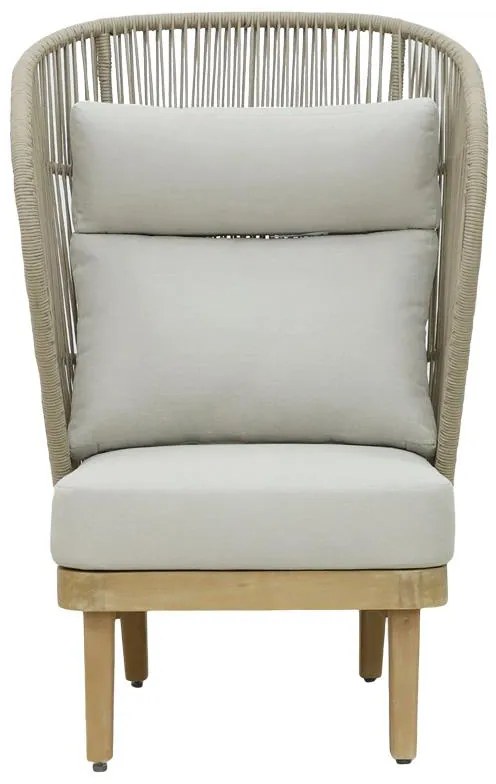 Σετ σαλονιού 3τμχ Nicholas μασίφ ξύλο ευκαλύπτου-μπεζ ύφασμα 79x79.5x117 εκ.