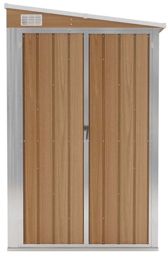 vidaXL Αποθήκη Κήπου Επιτοίχια Καφέ 118x100x178 εκ. από Γαλβ. Ατσάλι