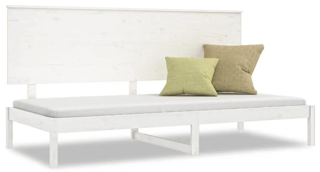 Καναπές Κρεβάτι Λευκός 80 x 200 εκ. από Μασίφ Ξύλο Πεύκου - Λευκό