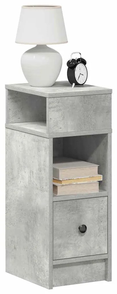 Κομοδίνο με συρτάρι Γκρι Σκυροδέματος 25x31x66 εκ.