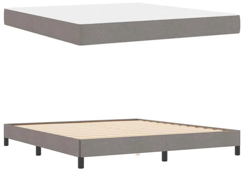 vidaXL Κρεβάτι με ελατήρια με στρώμα Taupe 180 x 200 cm ύφασμα