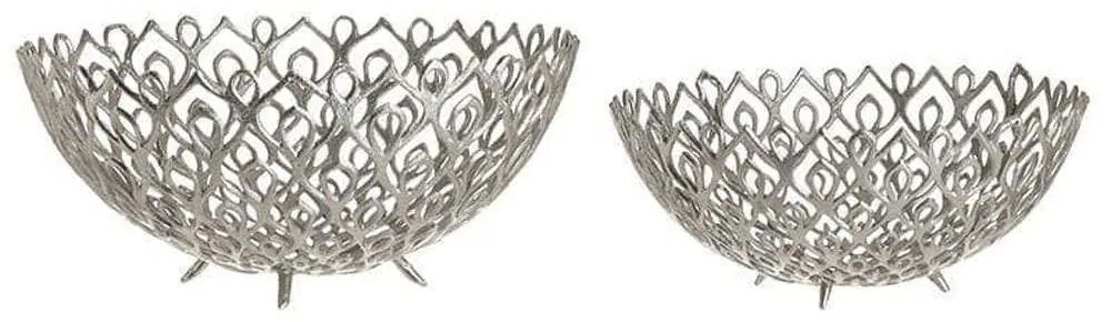 Διακοσμητικό Μπωλ (Σετ 2Τμχ) 3-70-983-0055 Φ47x19cm Silver Inart Μέταλλο