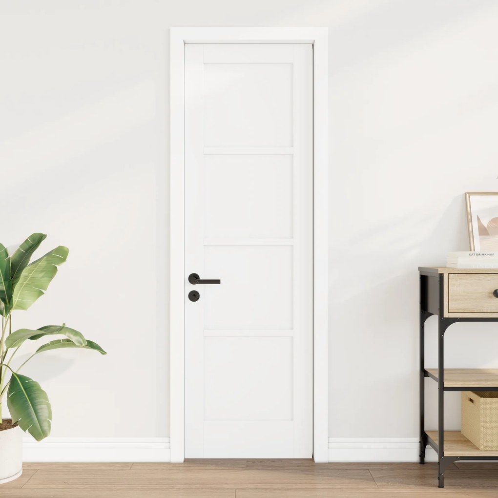 vidaXL Εσωτερική Πόρτα 'ORKDAL' Λευκή 61x198.5x4 εκ. Μασίφ Ξύλο Πεύκου