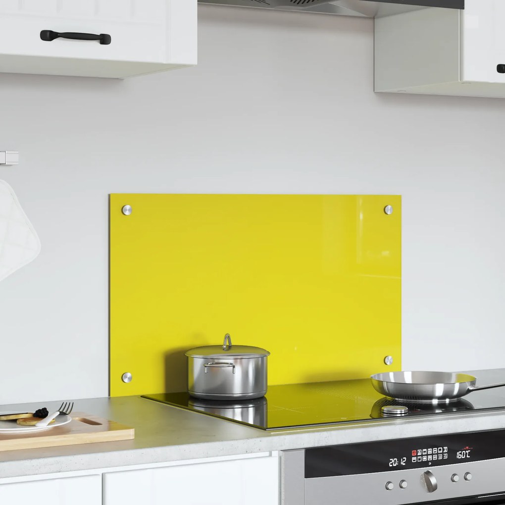 vidaXL Κίτρινο Πλακάκι Κουζίνας 70x40x0,6 cm από Σκληρυμένο Γυαλί
