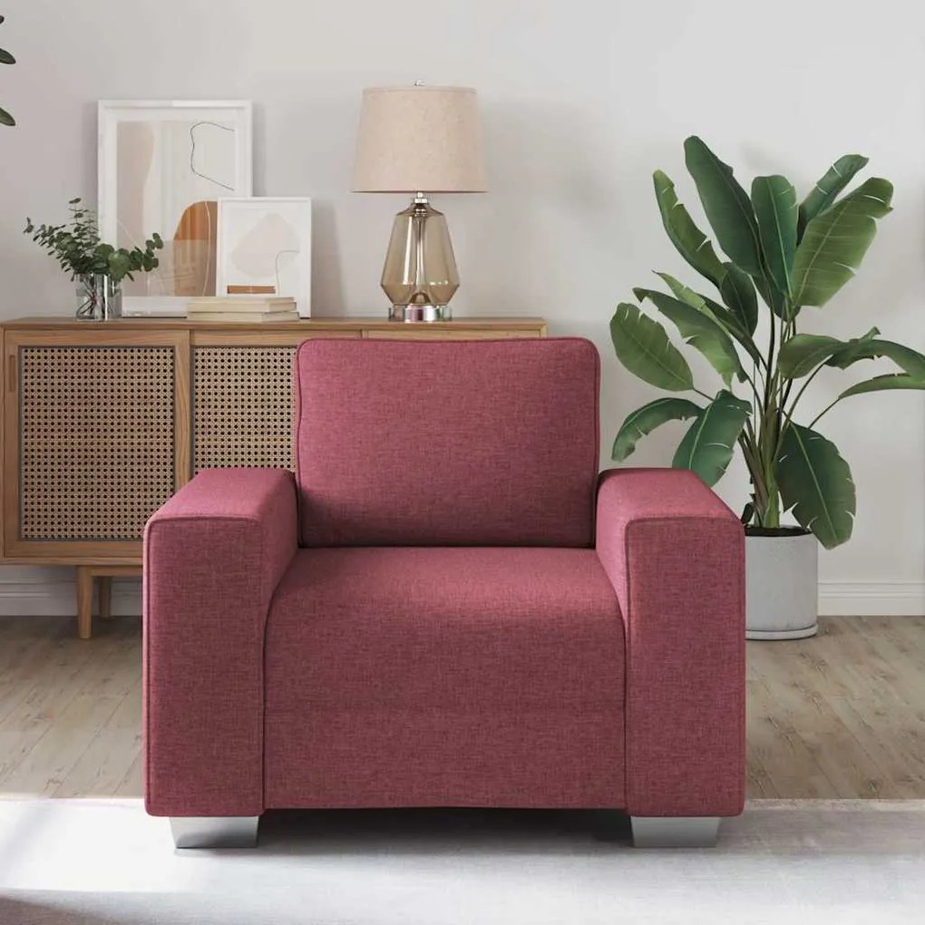 vidaXL Καναπές με μαξιλάρι Μπορντό 100 x 77 x 82 εκ ύφασμα