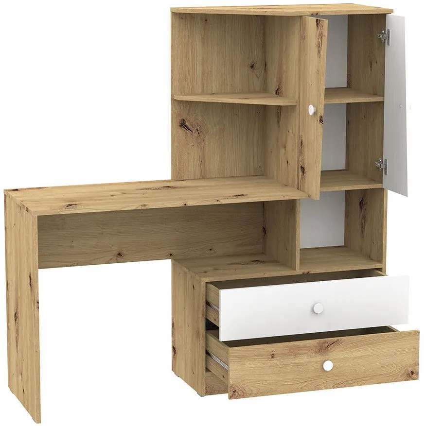 Γραφείο με βιβλιοθήκη Nero 11-Fusiko-Leuko