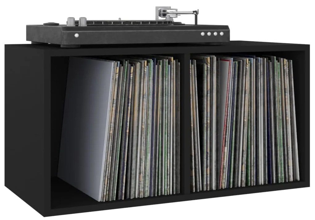 vidaXL Έπιπλο Δίσκων Βινυλίου Μαύρο 71x34x36 εκ. Επεξεργ. Ξύλο