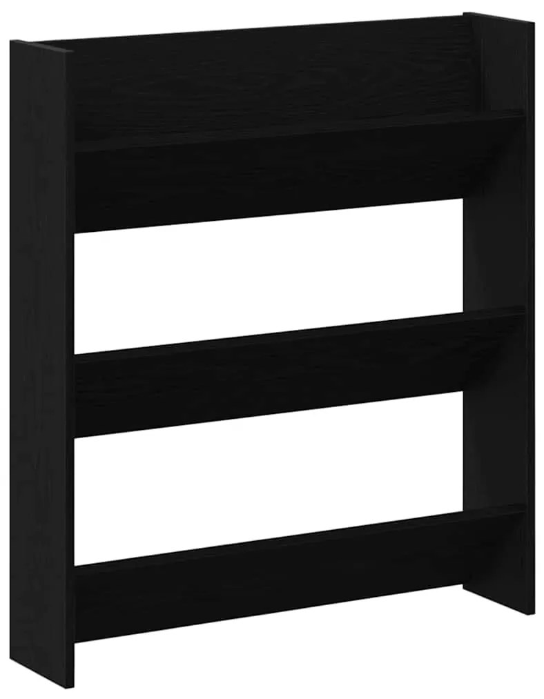 vidaXL Ντουλάπα παπουτσιών τοίχου 2 pcs Μαύρη δρυς 80 x 18 x 90 εκ