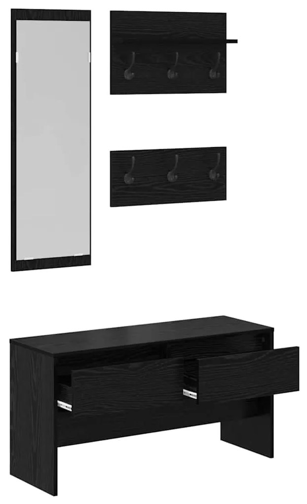 vidaXL Σετ επίπλων χωλ με συρτάρι 4 pcs Παλιό Ξύλο Επεξεργασμένο ξύλο