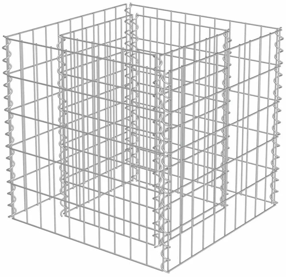 vidaXL Συρματοκιβώτιο-Γλάστρα Υπερυψωμένη 50x50x50 εκ. Γαλβ. Χάλυβας