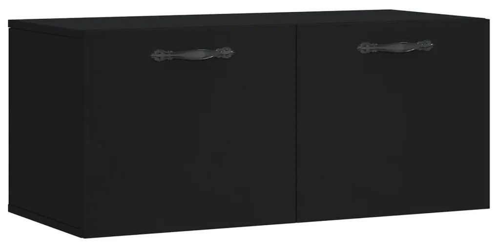 vidaXL Ντουλάπι Τοίχου Μαύρο 80 x 36,5 x 35 εκ. από Επεξεργασμένο Ξύλο