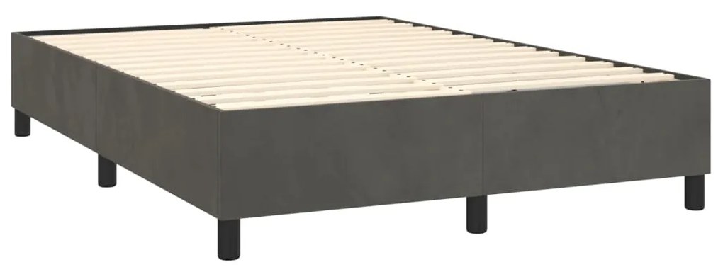 ΚΡΕΒΑΤΙ BOXSPRING ΜΕ ΣΤΡΩΜΑ &amp; LED ΣΚ. ΓΚΡΙ 140X190ΕΚ. ΒΕΛΟΥΔΙΝΟ 3139560