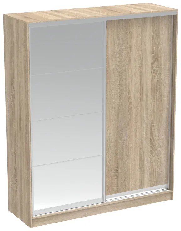 Intrahome Ντουλάπα δίφυλλη συρόμενη με καθρέφτη Aparador Intrahome σε sonoma απόχρωση 180x60x220εκ | SKU: INTRAPA-472111163