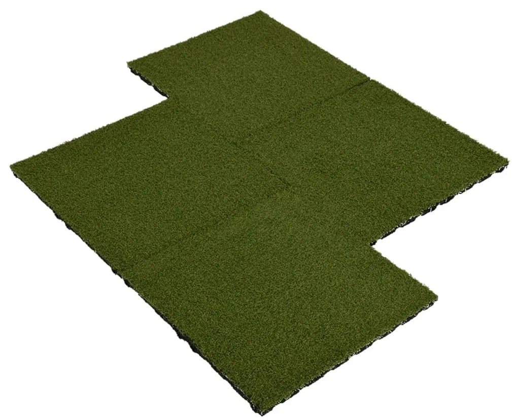 vidaXL Πλακάκια Συνθετικού Χλοοτάπητα 4 τεμ. 50x50x2,5 εκ. Καουτσούκ