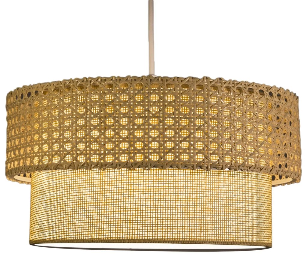 Κρεμαστό Φωτιστικό Οροφής C7629.01 Rattan Μπέζ - Καφέ Φ50x70εκ. 50x50x70 εκ.