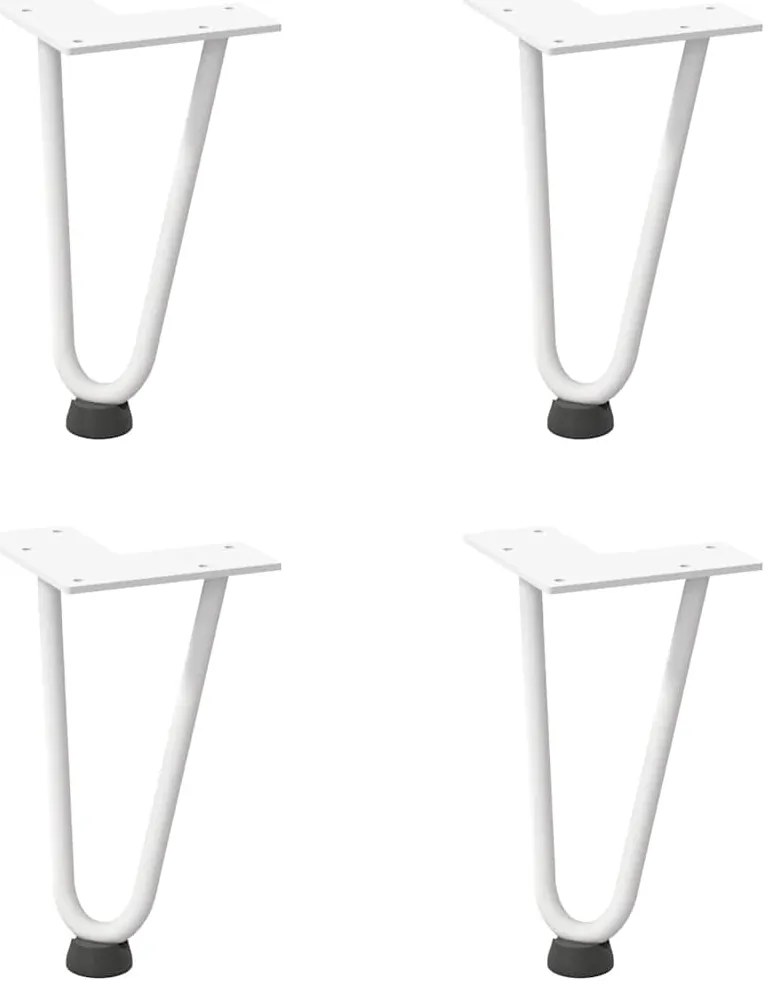 vidaXL Πόδια Φουρκέτας για Τραπεζάκι Σαλονιού 4 τεμ. Λευκά 20 εκ. από Μασίφ Ατσάλι