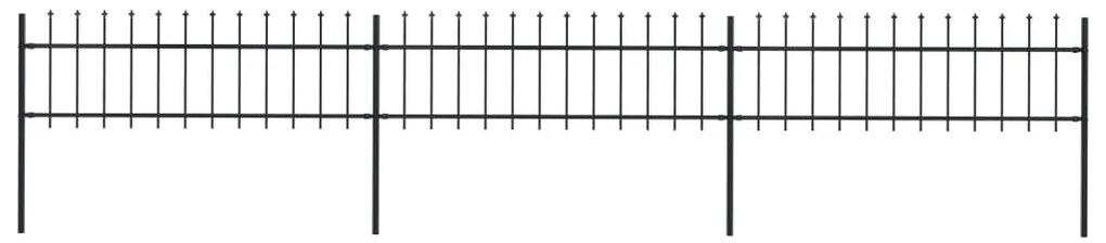 vidaXL Κάγκελα Περίφραξης με Λόγχες Μαύρα 5,1 x 0,6 μ. από Χάλυβα