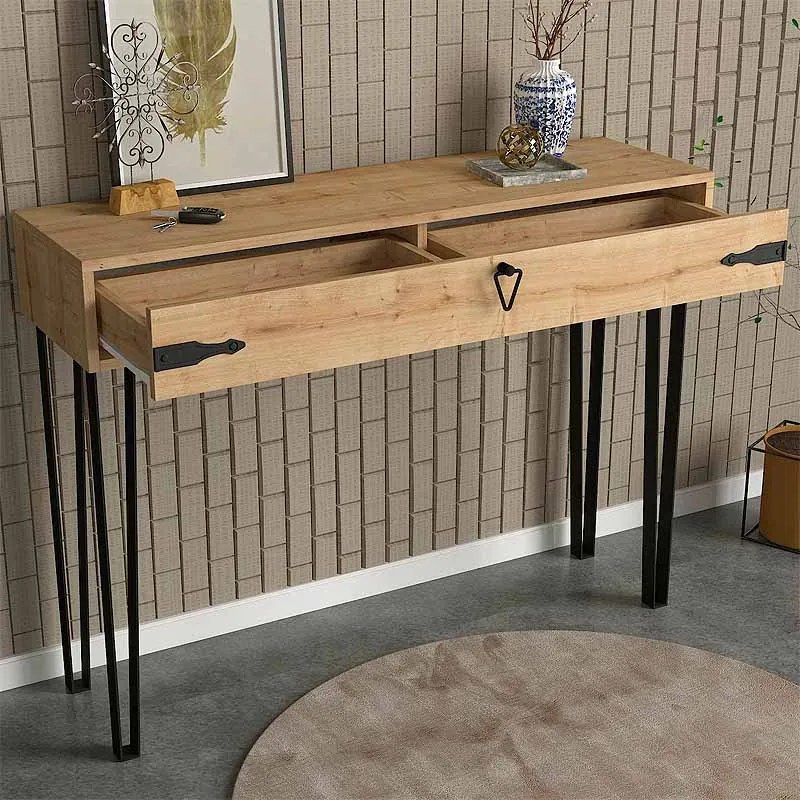 ΚΟΝΣΟΛΑ CENOVA MEGAPAP ΧΡΩΜΑ SAPPHIRE OAK 120X35X89,8ΕΚ.