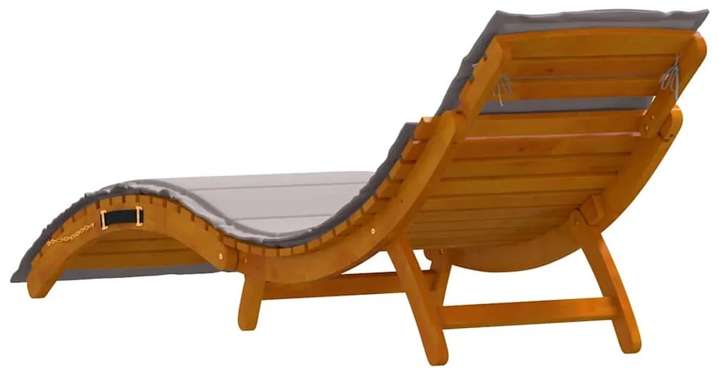 vidaXL Ξαπλώστρα 2 pcs Taupe 184 x 55 x 64 εκ Μασίφ ξύλο ακακίας