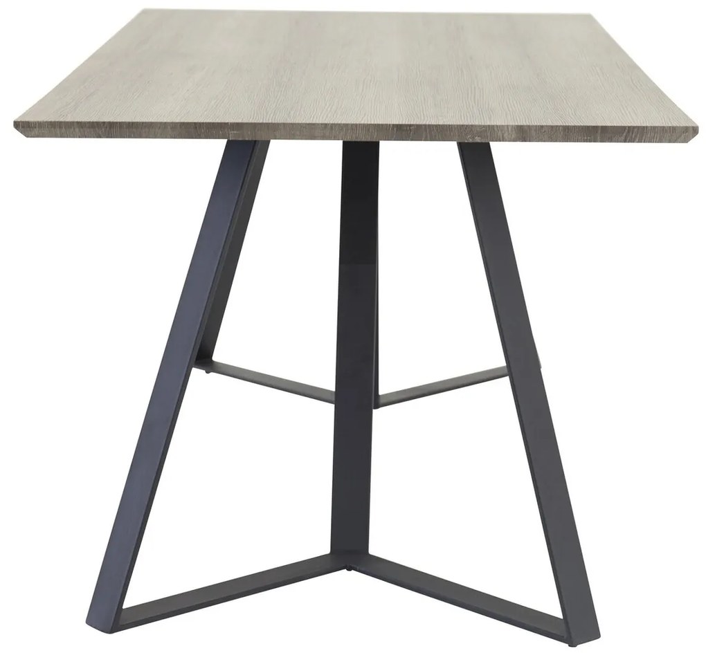 Τραπέζι Dallas 372, Ανοιχτό χρώμα ξύλου, Μαύρο, 75x90x180cm, Ινοσανίδες μέσης πυκνότητας, Μέταλλο | Epipla1.gr