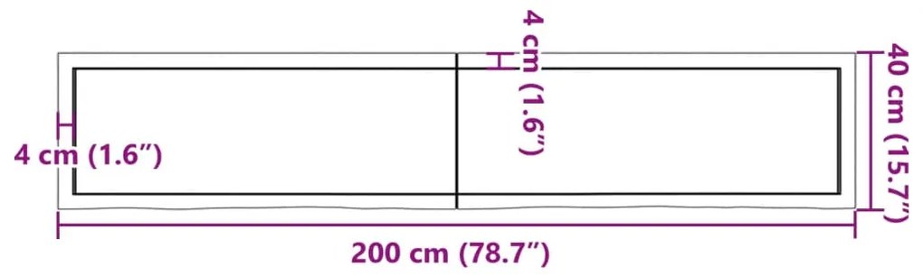 ΡΑΦΙ ΤΟΙΧΟΥ ΑΝΟΙΧΤΟ ΚΑΦΕ 200X40X4 ΕΚ. ΕΠΕΞΕΡΓ. ΜΑΣΙΦ ΞΥΛΟ ΔΡΥΟΣ 363726