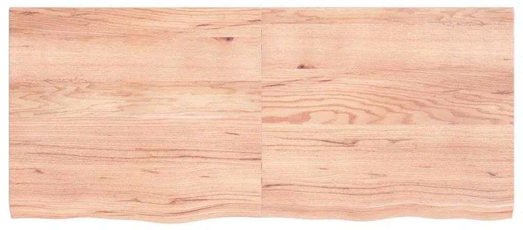 vidaXL Ράφι Τοίχου Ανοιχτό Καφέ 140x60x(2-4)εκ. Επεξ. Μασίφ Ξύλο Δρυός