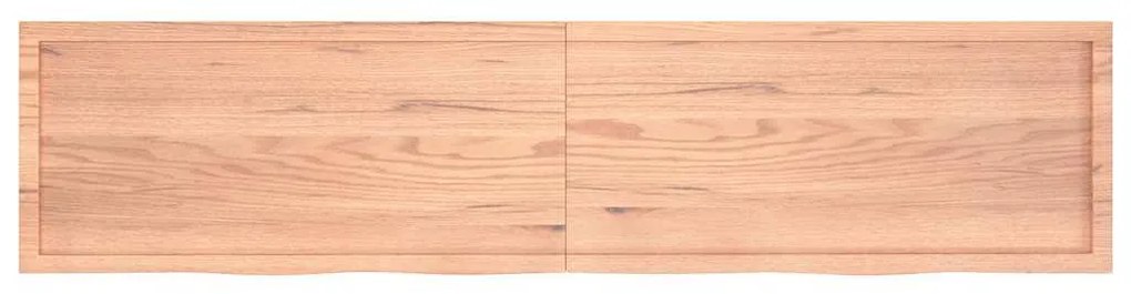 vidaXL Ράφι Τοίχου Ανοιχτό Καφέ 220x50x(2-4)εκ. Επεξ. Μασίφ Ξύλο Δρυός
