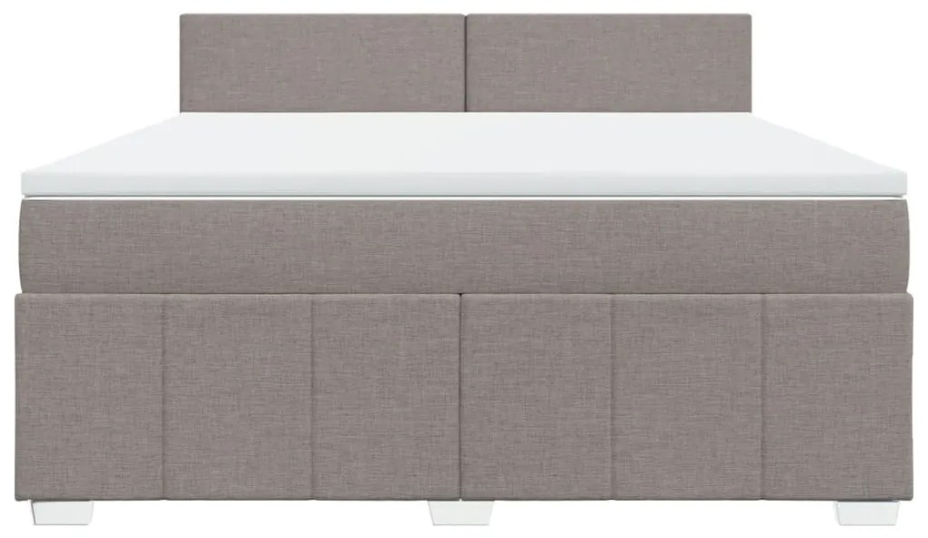 vidaXL Κρεβάτι Boxspring με Στρώμα Taupe 180x200 εκ. Υφασμάτινο