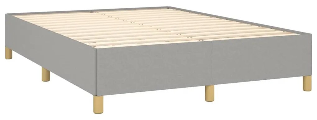 vidaXL Κρεβάτι Boxspring με Στρώμα Ανοιχτό Γκρι 140x190 εκ. Υφασμάτινο