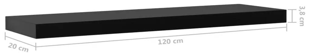 Ράφια Τοίχου 2 τεμ. Μαύρα 120 x 20 x 3,8 εκ. - Μαύρο