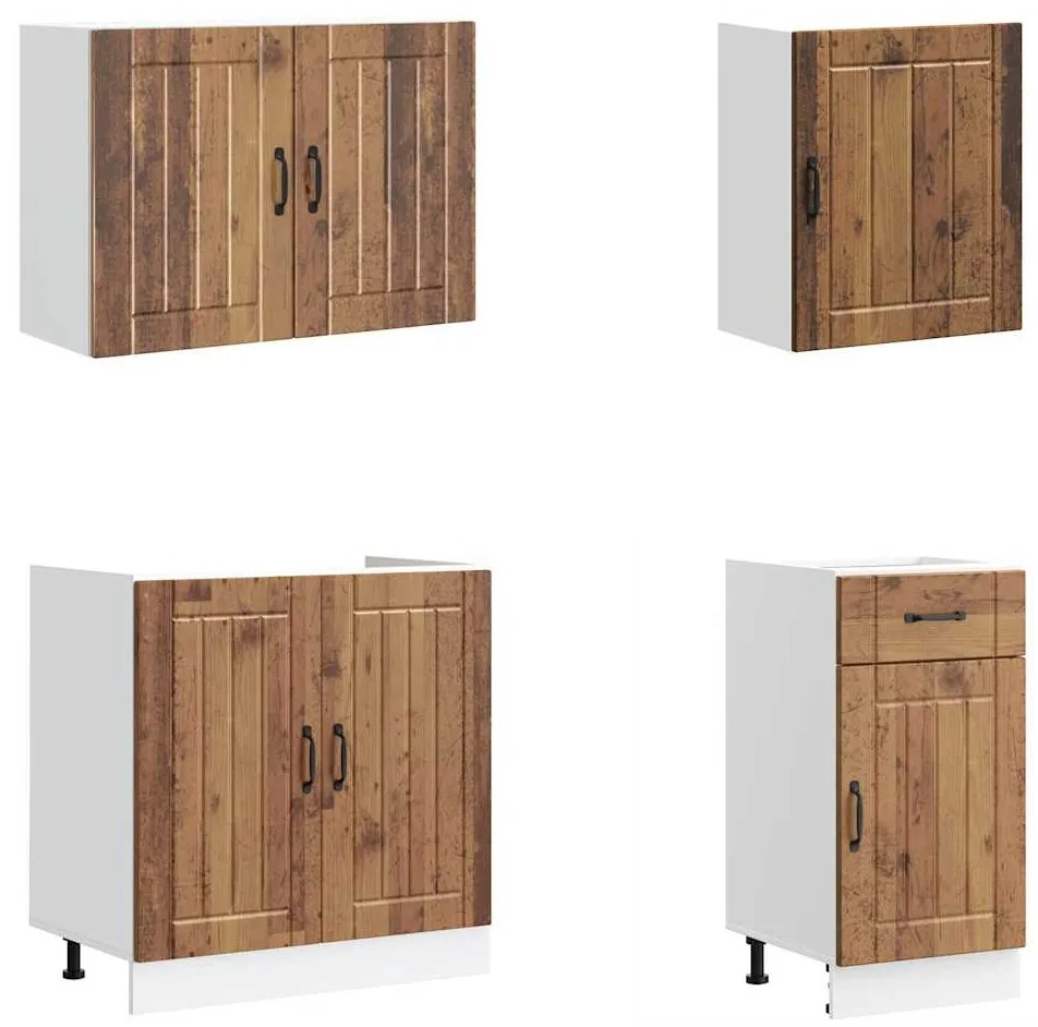 vidaXL Σετ Ντουλάπια Κουζίνας 7 Τεμαχίων Lucca Επεξεργασμένο Ξύλο