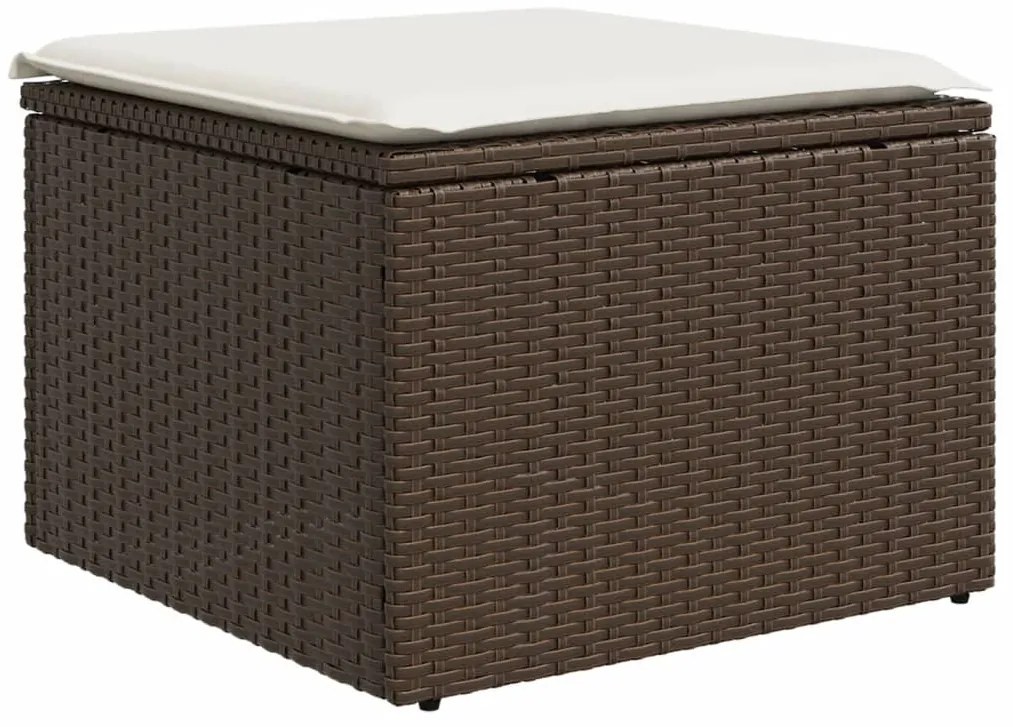 vidaXL Σαλόνι Κήπου Σετ 8 Τεμαχίων Καφέ Συνθετικό Ρατάν με Μαξιλάρια